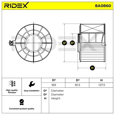 Luftfilter RIDEX 8A0860 8A0860 - foto 6