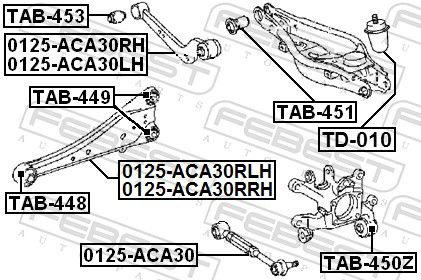 Querlenkerlager Buchse FEBEST TAB-450Z TAB-450Z - foto 2