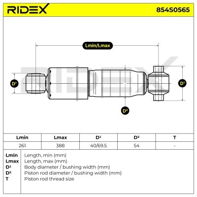 Stoßdämpfer RIDEX 854S0565 854S0565 - foto 8