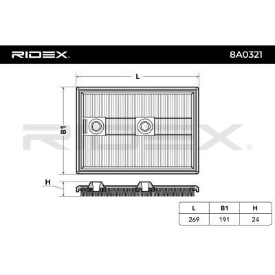 Luftfilter RIDEX 8A0321 8A0321 - foto 3