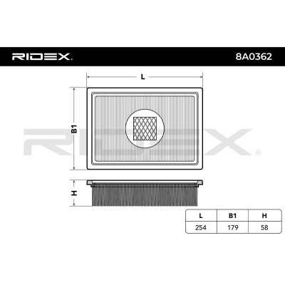 Luftfilter RIDEX 8A0362 8A0362 - foto 4