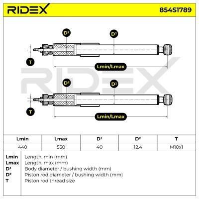 Stoßdämpfer RIDEX 854S1789 854S1789 - foto 6