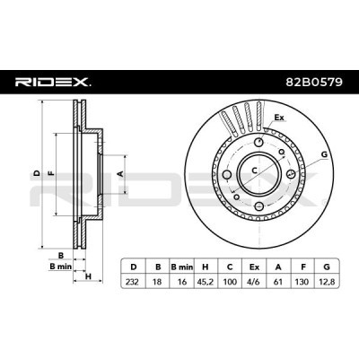 Bremsscheibe RIDEX 82B0579 82B0579 - foto 3