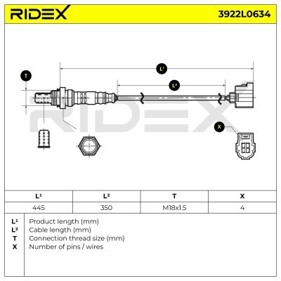 Lambdasonde RIDEX 3922L0634 3922L0634 - foto 6