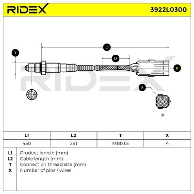 Lambdasonde RIDEX 3922L0300 3922L0300 - foto 6