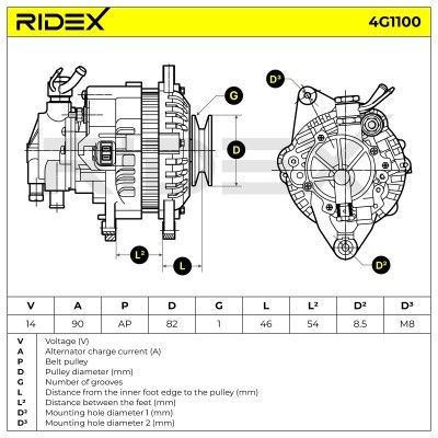 Generator RIDEX 4G1100 4G1100 - foto 5