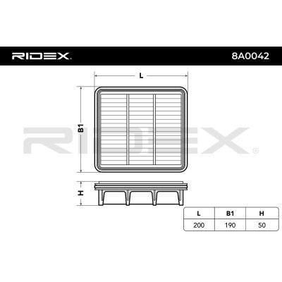 Luftfilter RIDEX 8A0042 8A0042 - foto 3