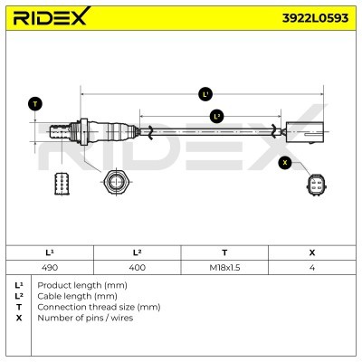 Lambdasonde RIDEX 3922L0593 3922L0593 - foto 6