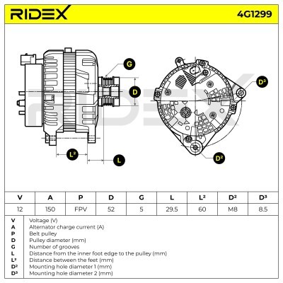 Generator RIDEX 4G1299 4G1299 - foto 6