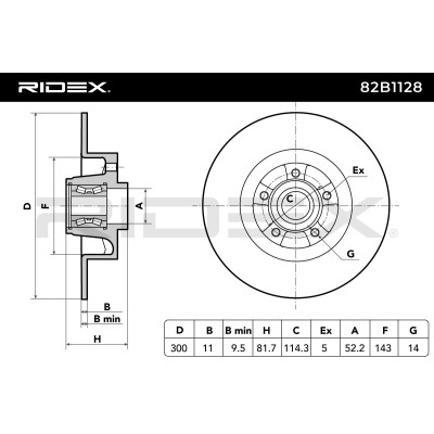 Bremsscheibe RIDEX 82B1128 82B1128 - foto 8