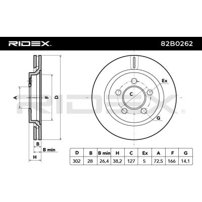 Bremsscheibe RIDEX 82B0262 82B0262 - foto 4