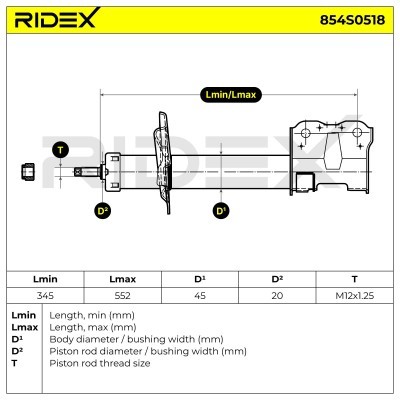 Stoßdämpfer RIDEX 854S0518 854S0518 - foto 6