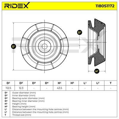 Stoßdämpferkissen Vorderachse RIDEX 1180S1172 1180S1172 - foto 5