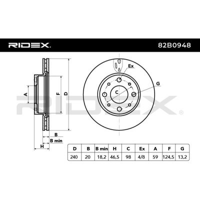 Bremsscheibe RIDEX 82B0948 82B0948 - foto 5
