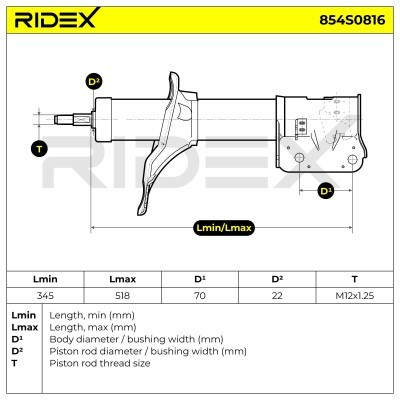 Stoßdämpfer RIDEX 854S0816 854S0816 - foto 9