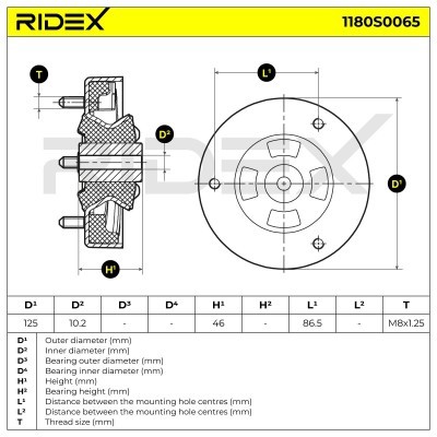 Stoßdämpferkissen Vorderachse RIDEX 1180S0065 1180S0065 - foto 5