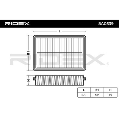 Luftfilter RIDEX 8A0539 8A0539 - foto 6