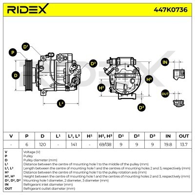 Kompressor, Klimaanlage HYUNDAI ix35 447K0736 - foto 7