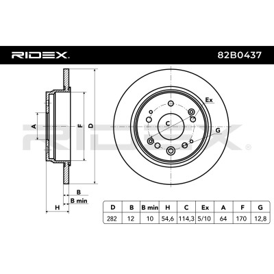 Bremsscheibe RIDEX 82B0437 82B0437 - foto 8