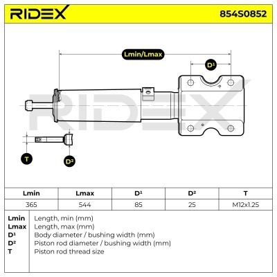 Stoßdämpfer RIDEX 854S0852 854S0852 - foto 5