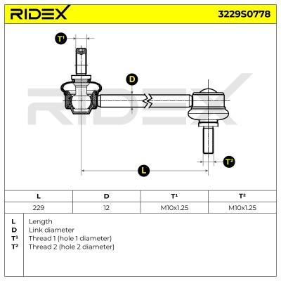 Stabilisator Stange RIDEX 3229S0778 3229S0778 - foto 6