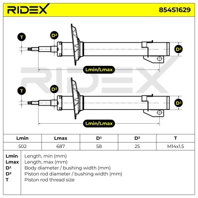 Stoßdämpfer RIDEX 854S1629 854S1629 - foto 6