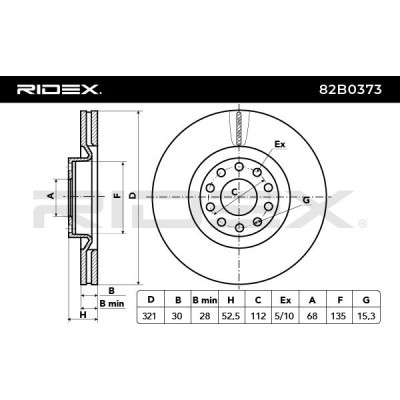 Bremsscheibe RIDEX 82B0373 82B0373 - foto 3
