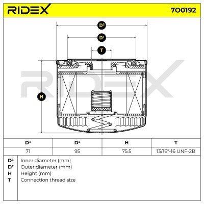 Ölfilter RIDEX 7O0192 7O0192 - foto 5