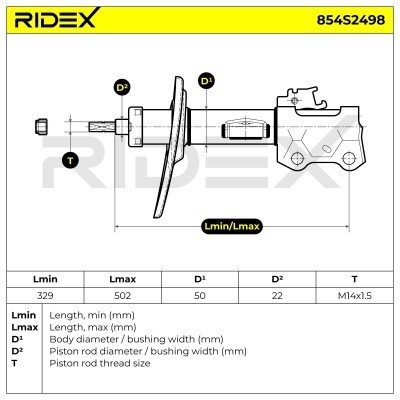 Stoßdämpfer RIDEX 854S2498 854S2498 - foto 8