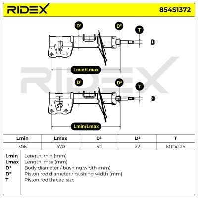 Stoßdämpfer RIDEX 854S1372 854S1372 - foto 5