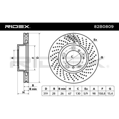 Bremsscheibe RIDEX 82B0809 82B0809 - foto 4