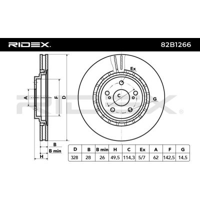 Bremsscheibe RIDEX 82B1266 82B1266 - foto 3