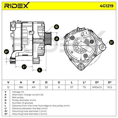 Generator RIDEX 4G1219 4G1219 - foto 7