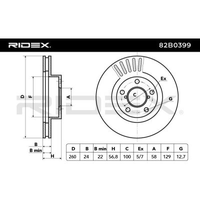 Bremsscheibe RIDEX 82B0399 82B0399 - foto 3
