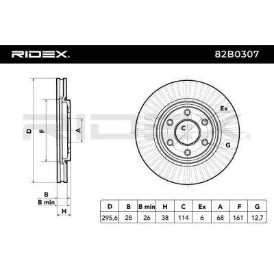 Bremsscheibe RIDEX 82B0307 82B0307 - foto 4