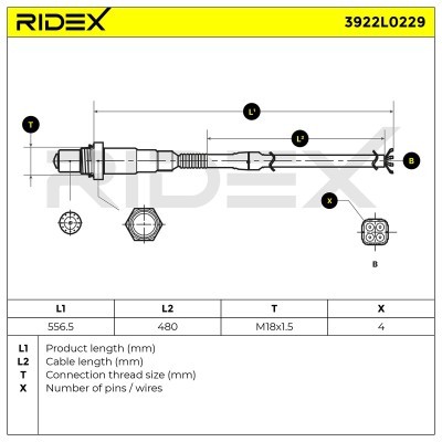 Lambdasonde RIDEX 3922L0229 3922L0229 - foto 5