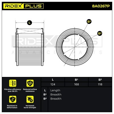 Luftfilter RIDEX 8A0267P 8A0267P - foto 6