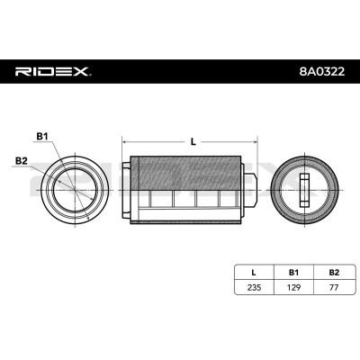 Luftfilter RIDEX 8A0322 8A0322 - foto 3