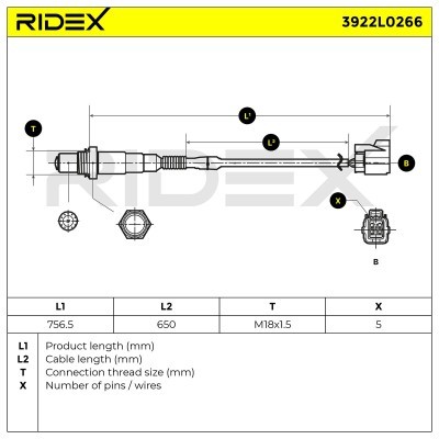 Lambdasonde RIDEX 3922L0266 3922L0266 - foto 6