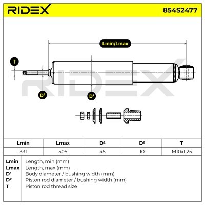 Stoßdämpfer RIDEX 854S2477 854S2477 - foto 8