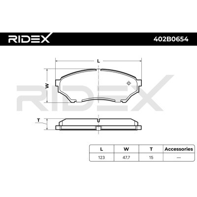 Bremsbeläge Satz RIDEX 402B0654 402B0654 - foto 8