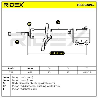 Stoßdämpfer RIDEX 854S0094 854S0094 - foto 6