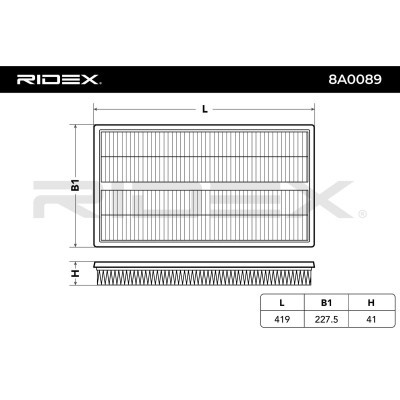 Luftfilter RIDEX 8A0089 8A0089 - foto 3