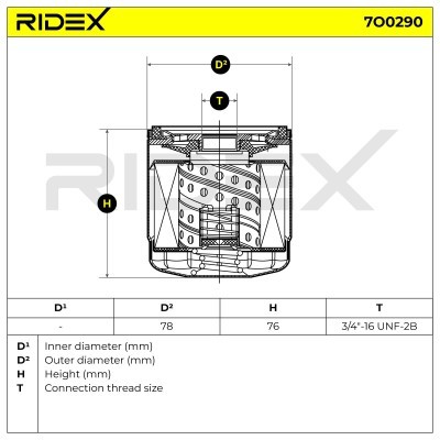 Ölfilter RIDEX 7O0290 7O0290 - foto 6