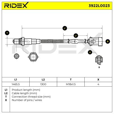 Lambdasonde RIDEX 3922L0023 3922L0023 - foto 5