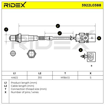 Lambdasonde RIDEX 3922L0388 3922L0388 - foto 6