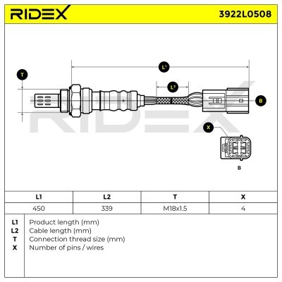 Lambdasonde RIDEX 3922L0508 3922L0508 - foto 6
