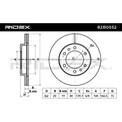 Bremsscheibe RIDEX 82B0552 82B0552 - foto 3
