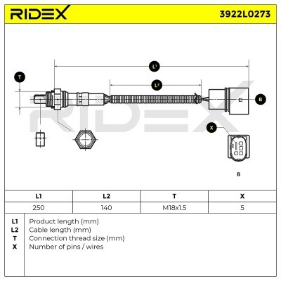 Lambdasonde RIDEX 3922L0273 3922L0273 - foto 6