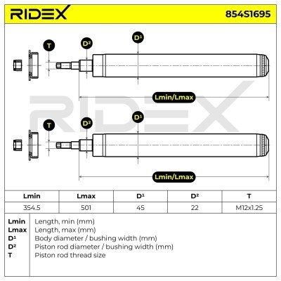 Stoßdämpfer RIDEX 854S1695 854S1695 - foto 7